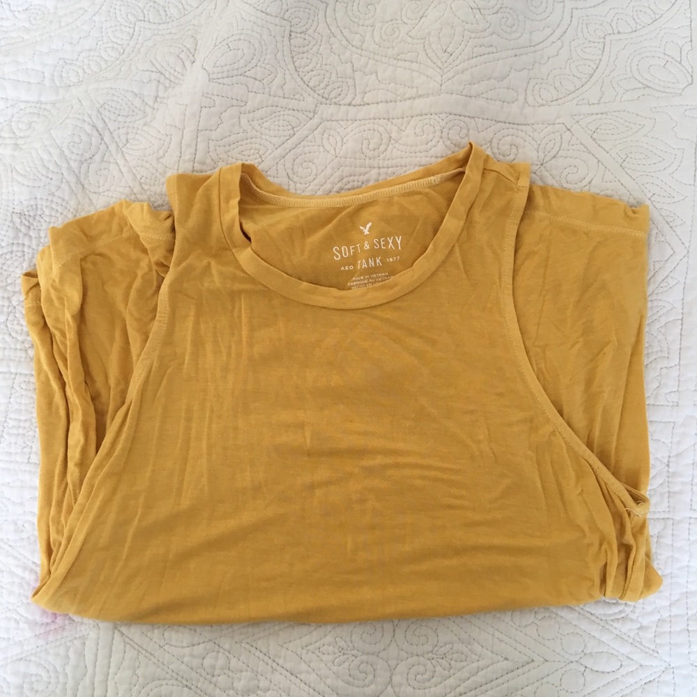 American eagle soft and sexy tank in mustard